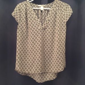 H&M conscious black and white blouse size 4
